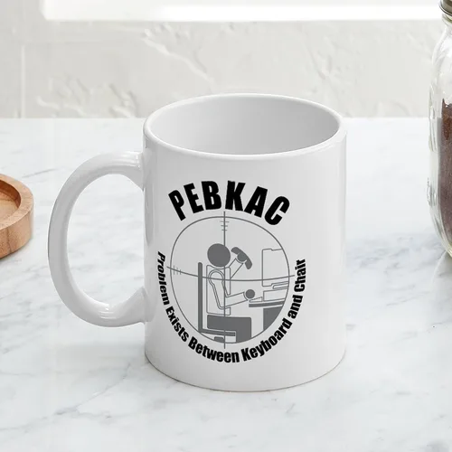 Vista 3 de CafePress PEBKAC - Taza de café de cerámica, taza de té de 11 onzas