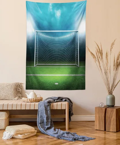 Vista 13 de Ambesonne Tapiz de arte afro, hombre negro fuerte con una corona de trazos impresión de pintura moderna, decoración de tela para colgar en la pared