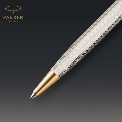 Vista 3 de Parker Sonnet - Bolígrafo de punta de bola, Caja de regalo Plata prémium