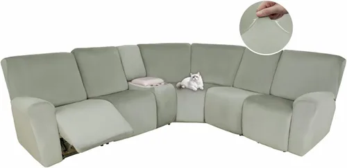 Vista 81 de HDCAXKJ Fundas de sofá seccional reclinable de terciopelo, cubierta de sofá seccional en forma de L, lavable, elástica, suave, para rincón