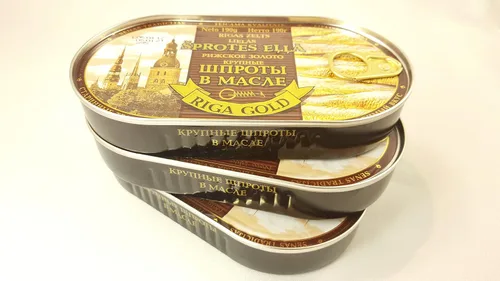 Vista 2 de RIGA GOLD Shproti, Espadines en Aceite, 6.70 oz (Pack 3)