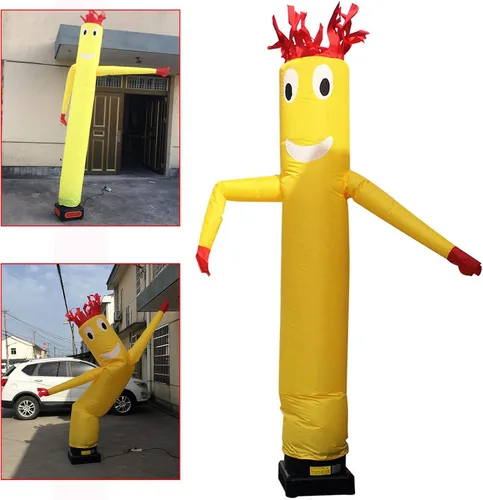 Vista 4 de LOYALHEARTDY Muñeca de baile inflable, 10 pies 3M tubo hombre viento cielo ondulado bailarín inflable publicidad marioneta de aire sin soplador
