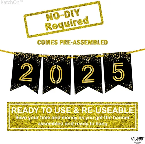 Vista 2 de Katchon, Cartel brillante de graduación 2025 – Grande de 10 pies, sin bricolaje Cartel de feliz graduación 2025, decoraciones de graduación clase