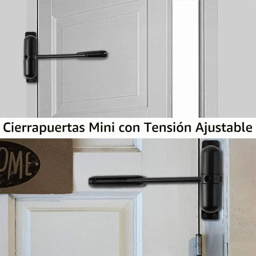 Vista 4 de Cierrapuertas automático de seguridad con muelle de seguridad, fácil de instalar para convertir puertas con bisagras en cierre automático