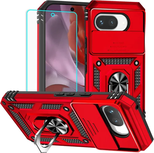 Vista 18 de HNHYGETE Funda para Pixel 6a con protector de pantalla HD, soporte giratorio de grado militar de 360° (resistente) a prueba de golpes para Google