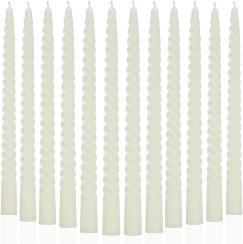 Vista 11 de MAITREYA Velas Cónicas de Color Crema Juego de 12 Velas para Decoración Bodas Fiestas Iglesia - Velas Sin Perfume Que No Gotean, 10 pulgadas