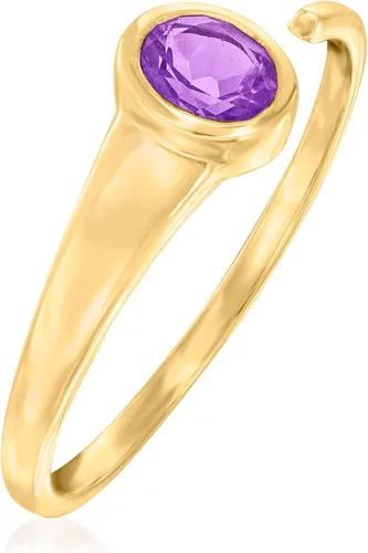 Vista 3 de RS Pure by Ross-Simons - Anillo de amatista de 0.20 quilates en oro amarillo de 14 quilates
