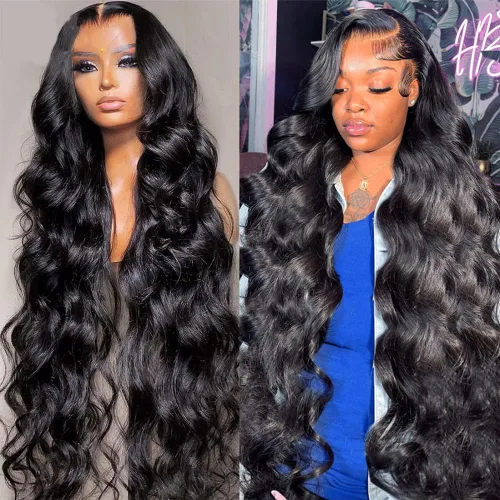 Vista 11 de Pizazz Pelucas de cabello humano rubio miel con encaje frontal, prearrancadas con línea de cabello natural de 13 x 4, sin pegamento, pelucas