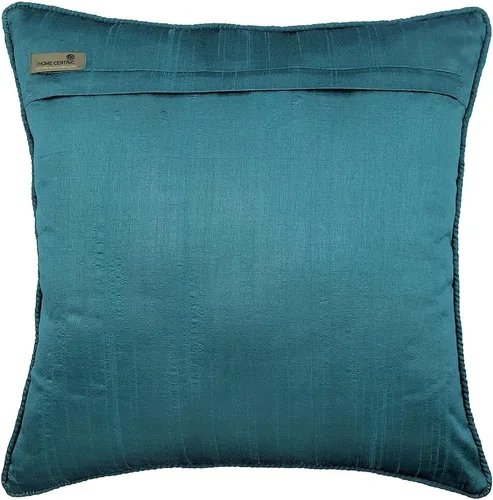 Vista 133 de The HomeCentric Funda de almohada con cremallera, funda de cojín azul de 12 x 12 pulgadas, funda de cojín de algodón bordado para sofá, diseño