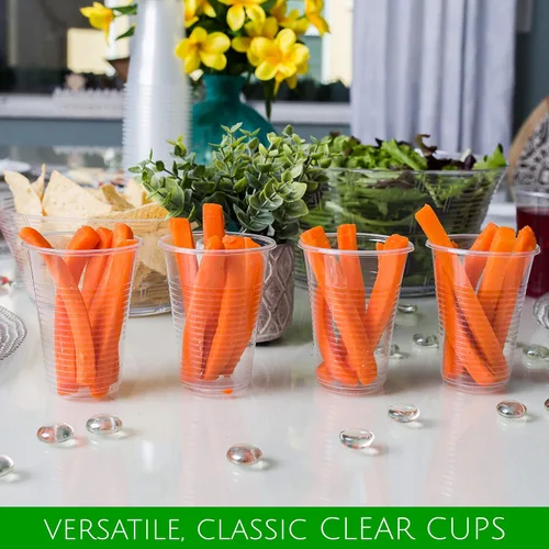 Vista 3 de PLASTICPRO Vasos transparentes desechables de plástico de peso medio de 3 onzas, 100