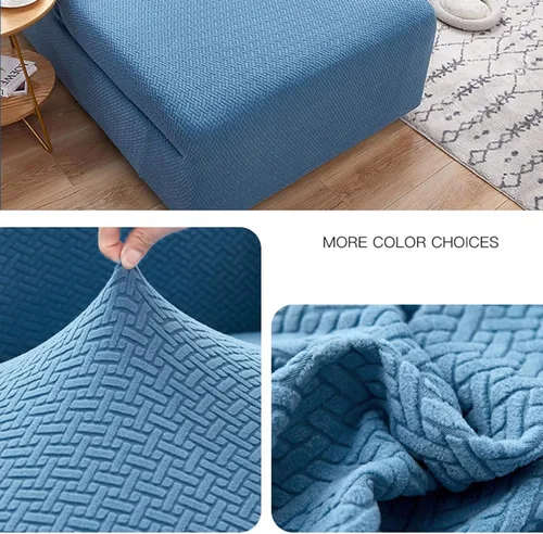 Vista 3 de ZPEE Fundas de sofá de forro polar en forma de L, funda elástica suave para perros, mascotas, sala de estar, protector de muebles, funda Azul