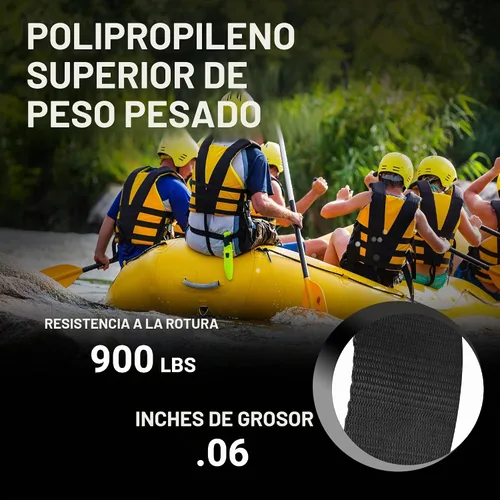 Vista 3 de Strapworks - Correa de polipropileno resistente para el aire libre, reparación DIY de equipo Negro