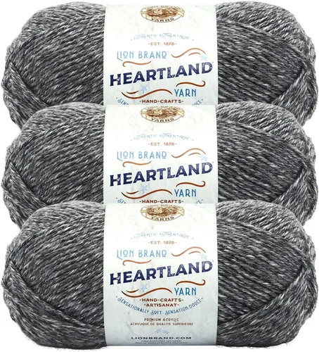 Vista 28 de Lion Brand Yarn Heartland Yarn, Hilo de Peso Medio para Tejer, Ganchillo y Manualidades, 1 Paquete, Great Smoky Mountains Grandes Montañas Humeantes
