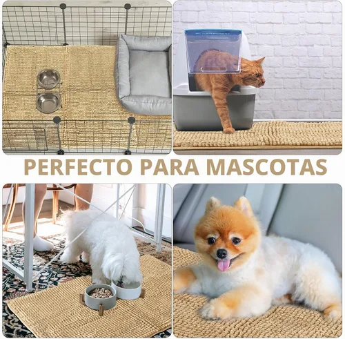 Vista 5 de Amylove 4 piezas de forro para jaula de conejillo de indias, ropa de cama para conejillo de indias, alfombrilla para puerta de perro para patas