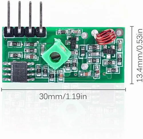 Vista 5 de HiLetgo Kit de transmisor + receptor de alta frecuencia, módulo transceptor súper regenerativo para alarma antirrobo