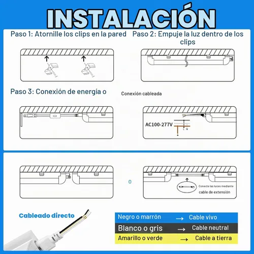 Vista 8 de SHOPLED Luz LED para tienda de 4 pies, 50 W 5000 K luz blanca diurna 8 pies 6000 K
