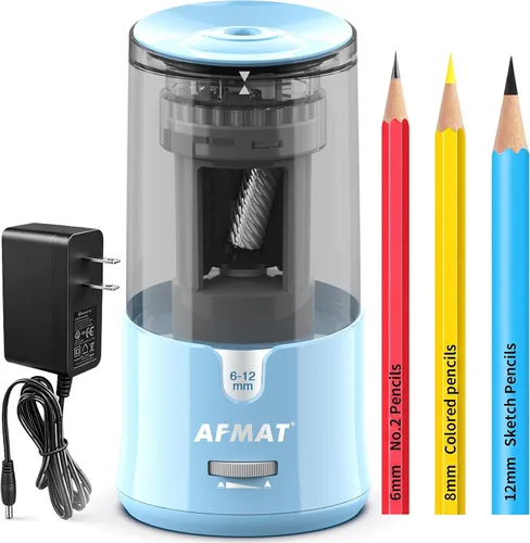 Vista 8 de AFMAT PS91 - Sacapuntas eléctrico, sacapuntas de alta resistencia para lápices de 0.236-0.472 pulgadas, lápices del N.º 2/lápices de colores, parada