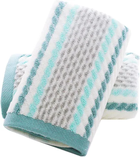 Vista 12 de Pidada Juego de 2 toallas de mano con patrón de rayas, 100% algodón, suave, absorbente, toalla decorativa para baño (marrón)