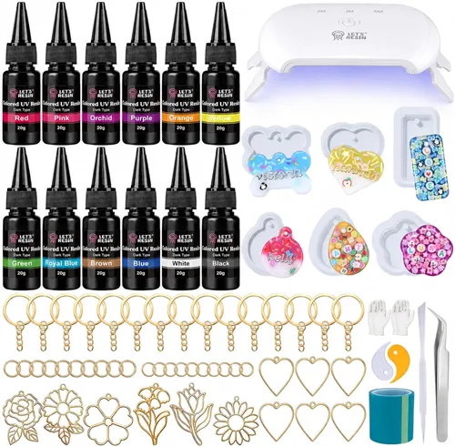 Vista 10 de LET'S RESIN Kit de fabricación de joyas de resina UV de 8.82 oz, kit