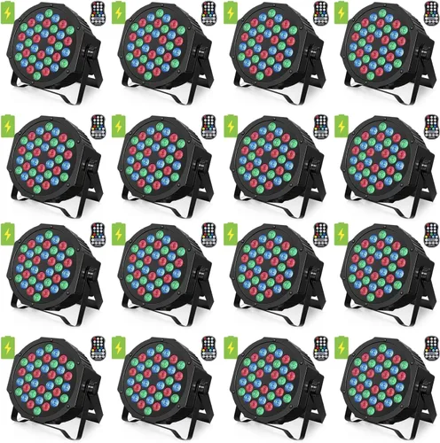 Vista 11 de HOLDLAMP Luces Par recargables de 36 W RGB alimentadas por batería, luces LED inalámbricas para DJ, activadas por sonido y control remoto para 1