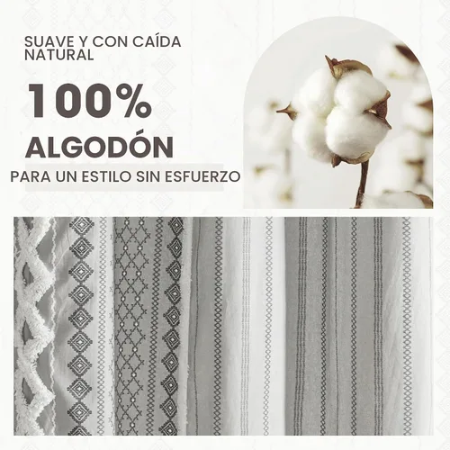Vista 4 de INK+IVY Imani - Cortinas de ducha de felpilla copetuda, 100 % algodón Gris