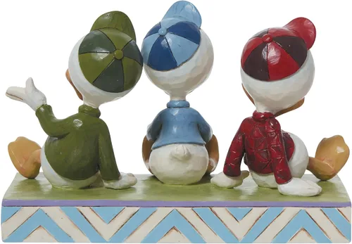 Vista 2 de Enesco Jim Shore Disney Traditions Huey Dewey y Louie - Figura sentada de 6.5 pulgadas