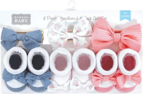 Vista 2 de Hudson Baby Conjunto de regalo de diadema y calcetines para niña