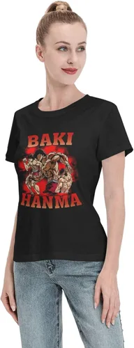 Vista 4 de Anime Baki The Grappler T Shirt Womens Summer Round Neck Clothes Casual Short Sleeves Tee Black