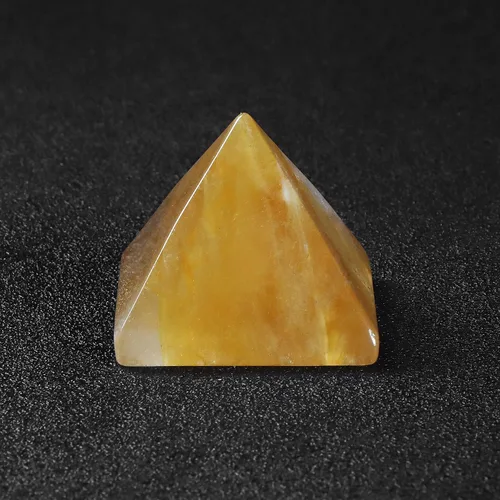 Vista 2 de SMQ Piedras de chakra piramidales de orgón de cristal citrino de 1.6 pulgadas, generador de piedras preciosas talladas a mano, generador de Engrgy