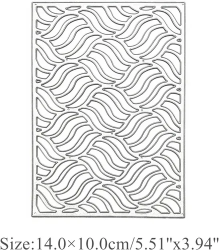 Vista 2 de Matrices de metal con marco rectangular ondulado, fondo de marco rectangular de onda hueca, plantillas de corte de boda para álbumes de recortes