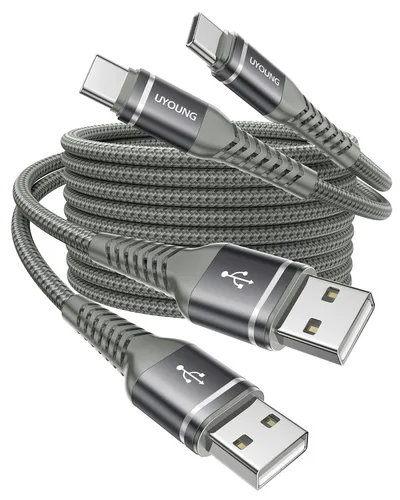Vista 16 de Cable USB C a USB C de 240 W de carga rápida de 6 pies, cable USBC a C Negro