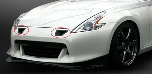 Vista 5 de Tapa de espejo retrovisor para Nissan 370Z 2009-2020 + cubierta de entrada de conducto de ventilación lateral para parachoques delantero
