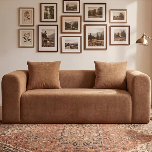 Vista 41 de Claiks Sofá modular deshuesado de 123 pulgadas, sofá en forma de L para sala de estar, sofá moderno de asiento profundo de 3 plazas, tela de Gris