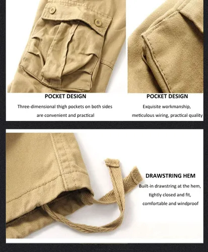 Vista 4 de Lilychan Pantalones cargo ligeros para hombre, pantalones de senderismo, pantalones de trabajo de combate militar, pantalones casuales con 6
