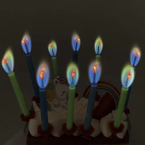Vista 3 de Angel Flames - Velas de cumpleaños con llamas de color frío, velas de feliz cumpleaños para niños