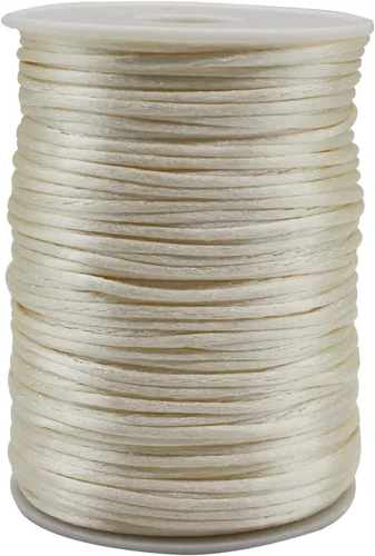 Vista 25 de Cordón de nailon negro de satén de 0.039 in x 109 yardas, cordón de seda satinada para pulseras, collares, fabricación de joyas, nudos chinos