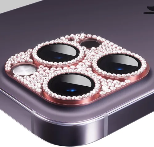 Vista 13 de AKABEILA Compatible con cámara iPhone 11 Pro Max/11 Pro, protector de lente con diamantes de imitación, protección de vidrio templado 9H, Negro