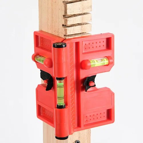 Vista 5 de Herramienta magnética para nivel de poste, nivel de burbuja vertical horizontal plegable, ángulo ajustable de bolsillo, niveles de alcohol