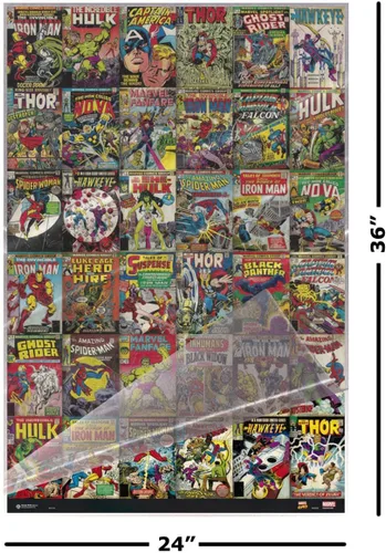 Vista 2 de POSTER STOP ONLINE Marvel Comics - Póster impreso (collage de 36 portadas clásicas de Marvel Comics) (tamaño: 24 x 36 pulgadas) (póster laminado)
