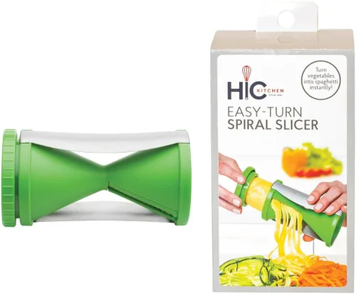 Vista 7 de HIC Kitchen Rebanadora de verduras en espiral, cuchillas de acero inoxidable 18/8, juego de 2