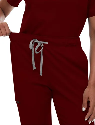 Vista 4 de niaahinn Conjunto de uniforme médico para mujer con cuello en V clásico y pantalones deportivos de yoga, uniforme médico de enfermería