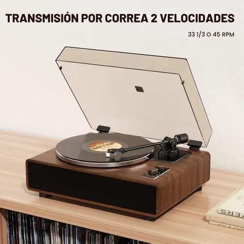 Vista 3 de FEKTIK Vinyl Record Player with Magnetic Cartridge and Built-in Speakers