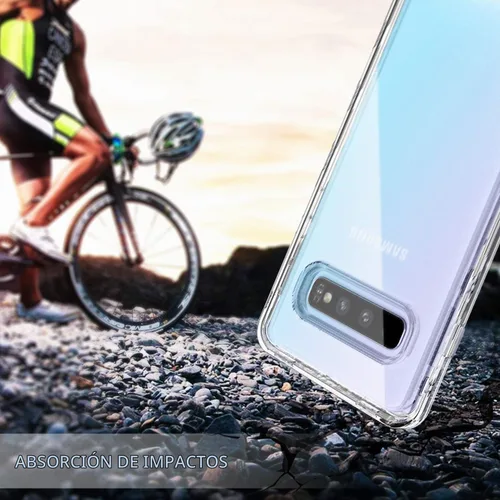 Vista 2 de KIOMY Funda transparente para Samsung Galaxy S10+ / S10 Plus, 3 en 1, a prueba de golpes, funda protectora para teléfono, carcasa de policarbonato