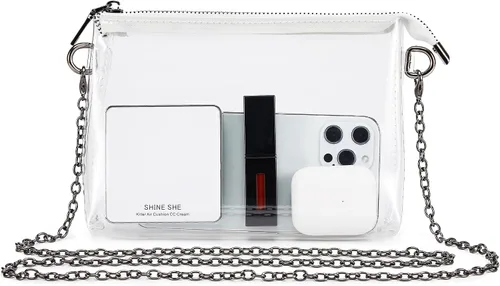 Vista 7 de Bolsa transparente aprobada para estadios: ideal para controles de seguridad rápidos, bolso pequeño transparente para mujer