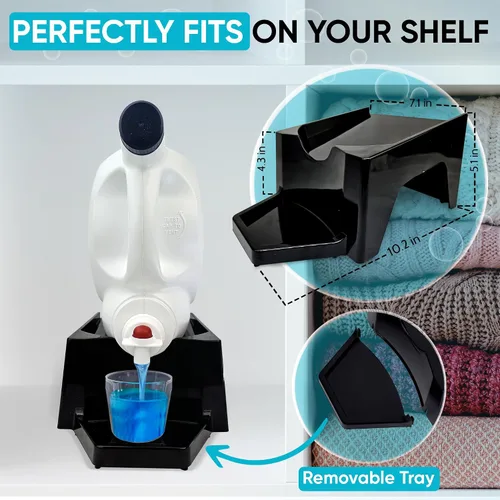 Vista 2 de TidyFriend - Dispensador de detergente para ropa con bandeja, dispensador de jabón para ropa con patas de goma antideslizantes para organización