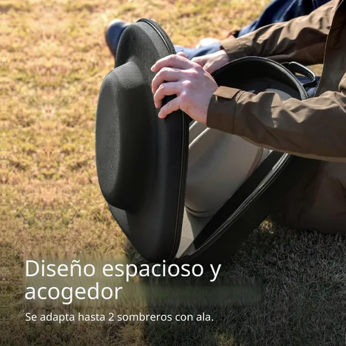 Vista 5 de Ozueccr Estuche de Viaje para Sombrero de Vaquero – Portador a Prueba de Aplastamiento para Sombreros de Vaquero, Panamá y Tweed con Asa