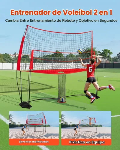 Vista 2 de VEVORAdjustable Height Badminton Net Set for Backyard Beach Lawn, Outdoor Portable Volleyball Net with Carrying Bag, 4 Square Quick Assemble Game