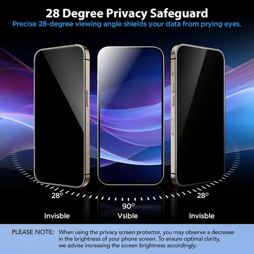 Vista 3 de UARMOR Protector de Pantalla de Privacidad de Vidrio para [ iPhone 15 Plus ] Vidrio Templado Premium 9H Anti-espía, Kits de Instalación Fácil