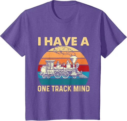Vista 50 de Camiseta con texto en inglés "I Have A One Track Mind - Trainspotter Model Train Railroad, Negro, S