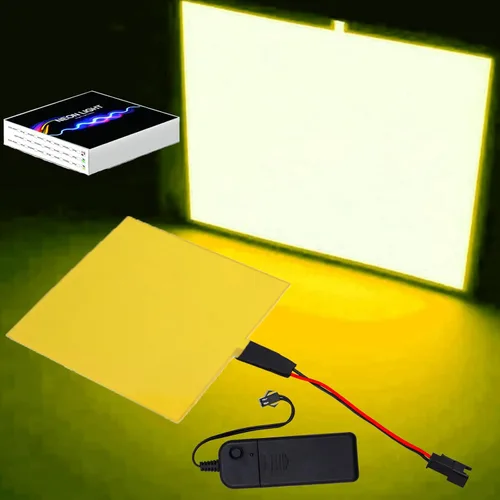 Vista 12 de jose2015 Panel electroluminiscente de 3.9 x 3.9 in, luz de panel electroluminiscente cortable, 3 modos con batería para decoración de bricolaje